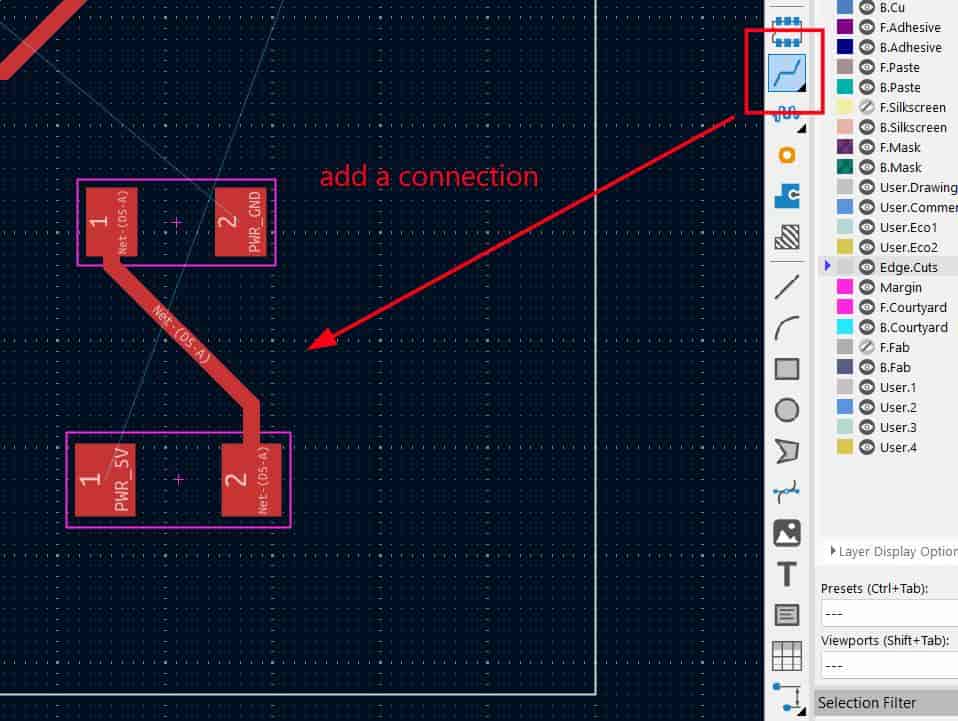 KiCAD route single track